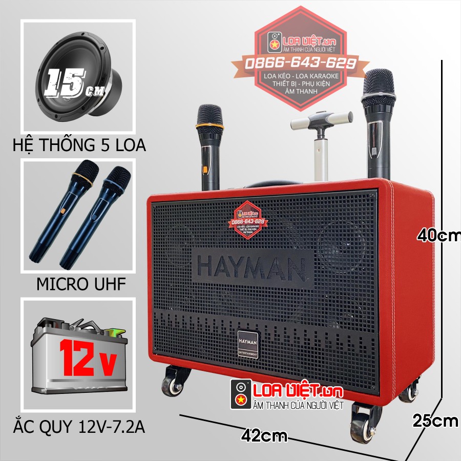 Loa xách tay HAYMAN X8-6 Bass 16